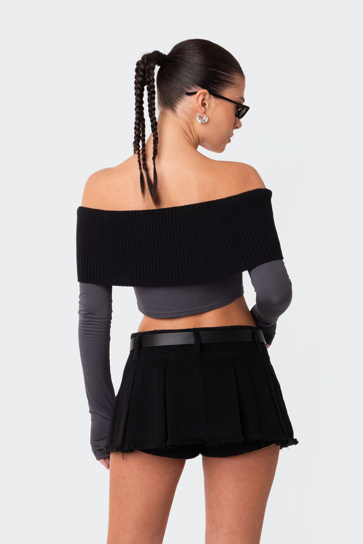 Alma Off Shoulder Half Knit Top - Image 5