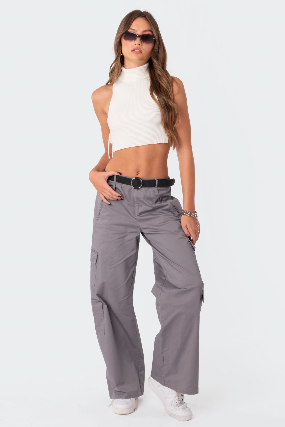 Knitted Side Lace-Up Top - Image 2