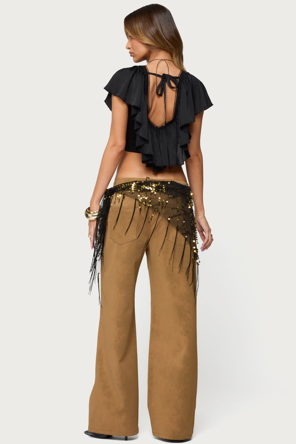 Deena Ruffled V Neck Top - Image 2