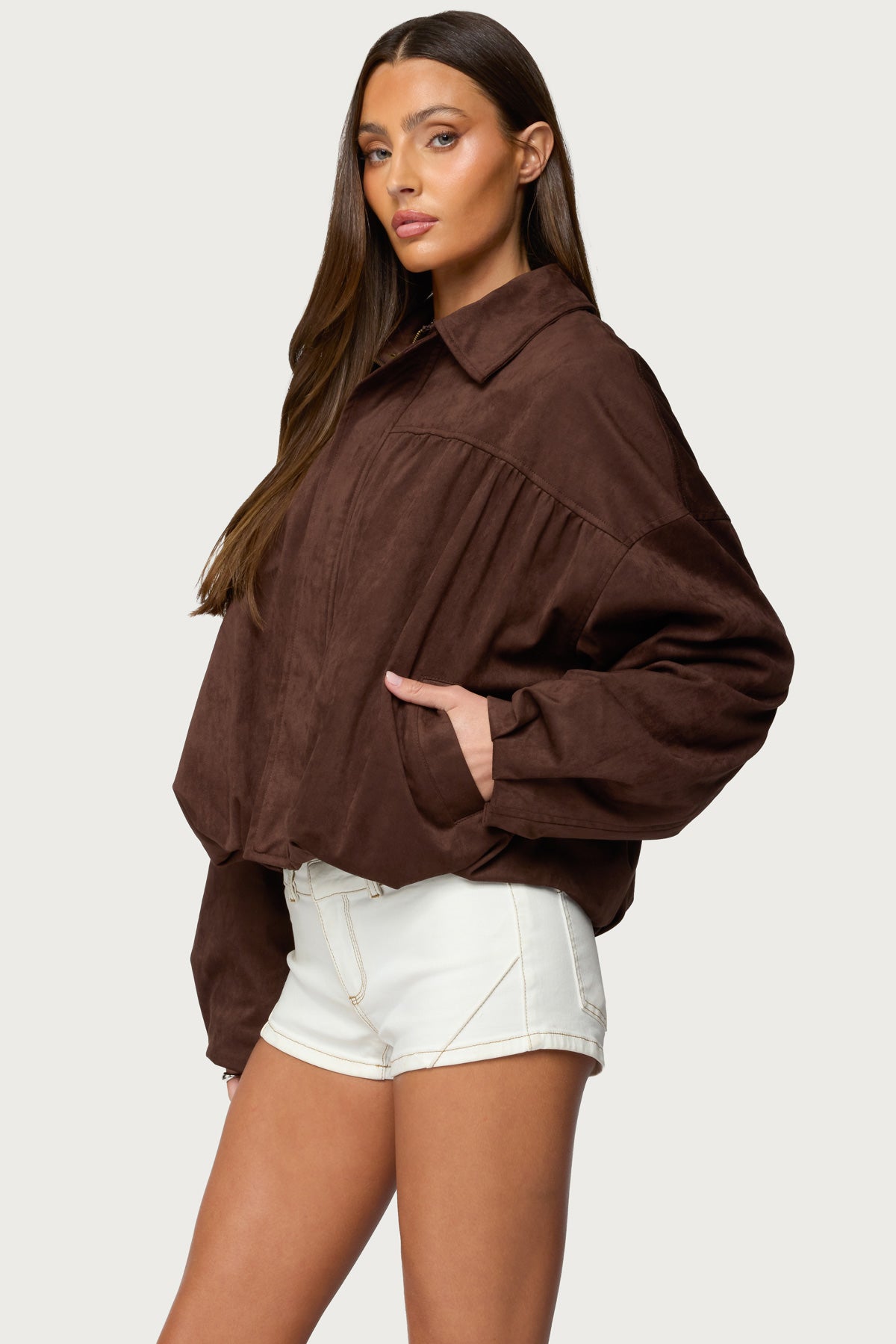 Alberta Faux Suede Bubble Jacket - Image 3