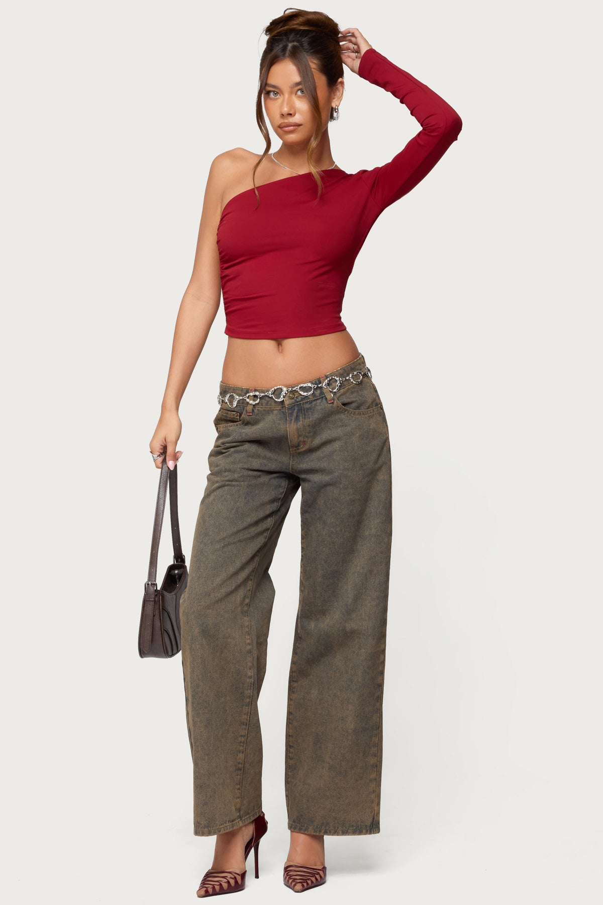 Mila Asymmetric Backless One Shoulder Top - Image 4