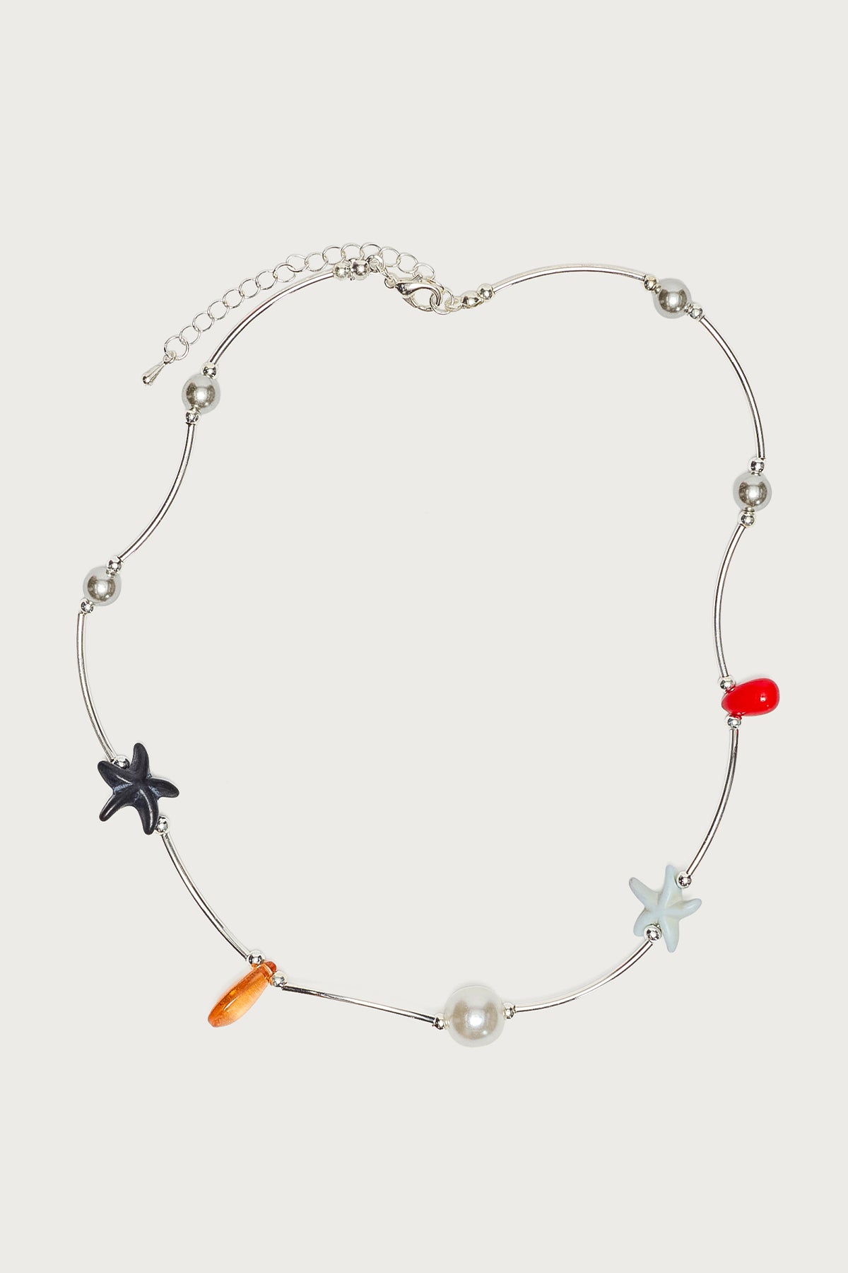 Stone & Pearl Charm Necklace - Image 2