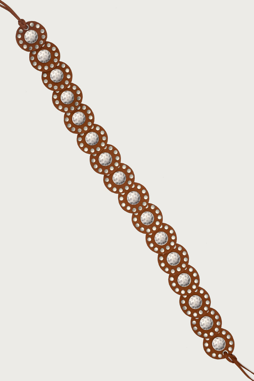 Faux Suede Studded Disc Belt - Image 2