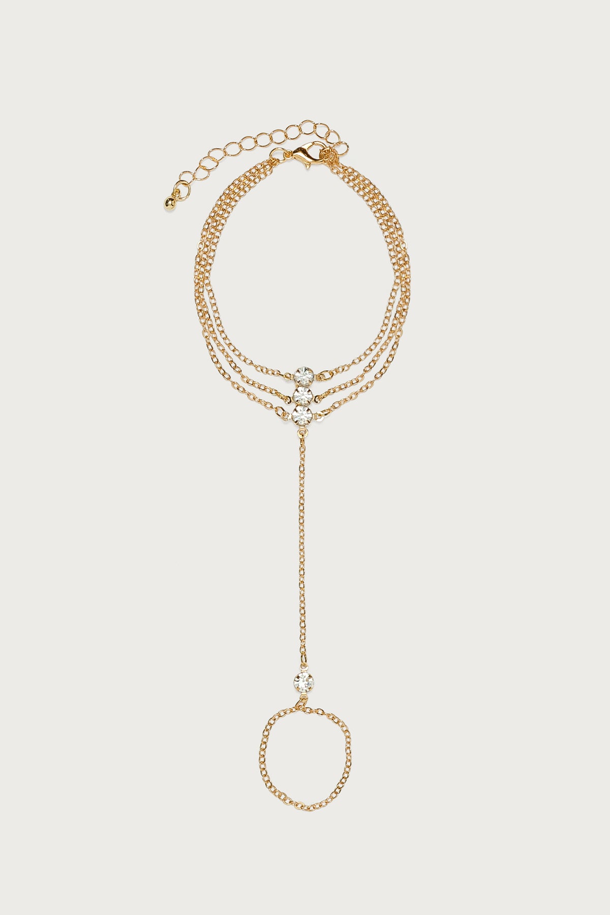 Dazzled Rhinestone Layered Handchain - Image 2