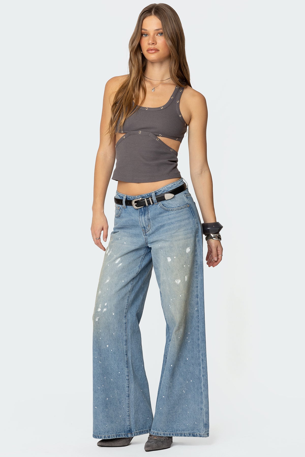 Paint Splatter Low Rise Baggy Jeans - Image 3