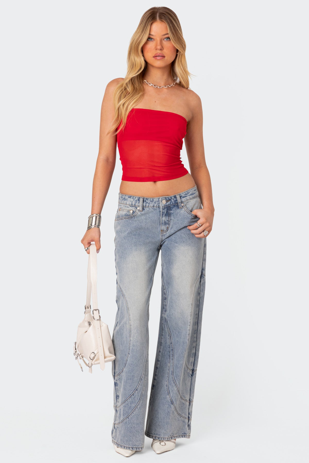 Celestia Sheer Mesh Tube Top - Image 2