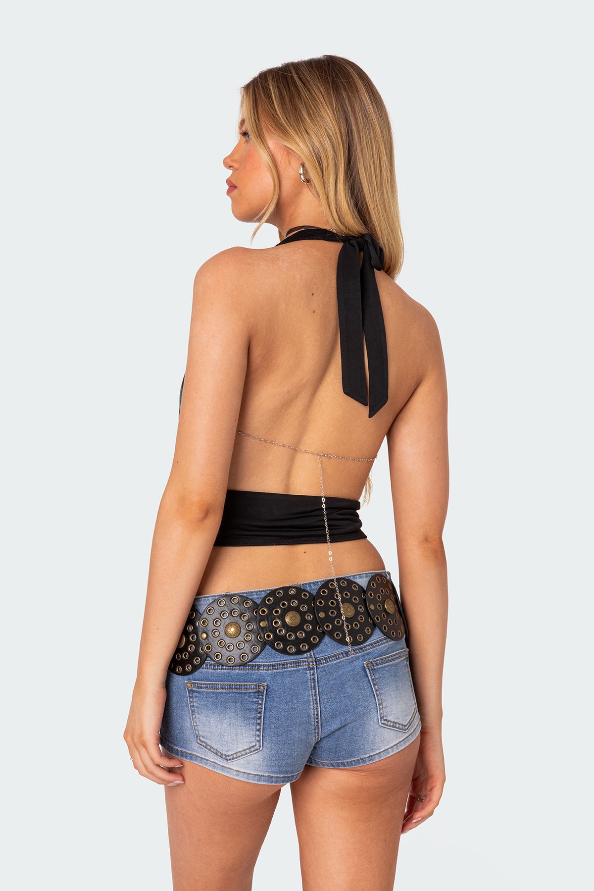 Deep Cowl Neck Open Back Top - Image 2