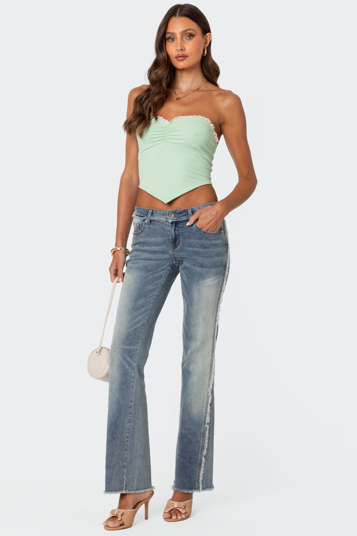 Cinched Strapless Triangle Top - Image 2