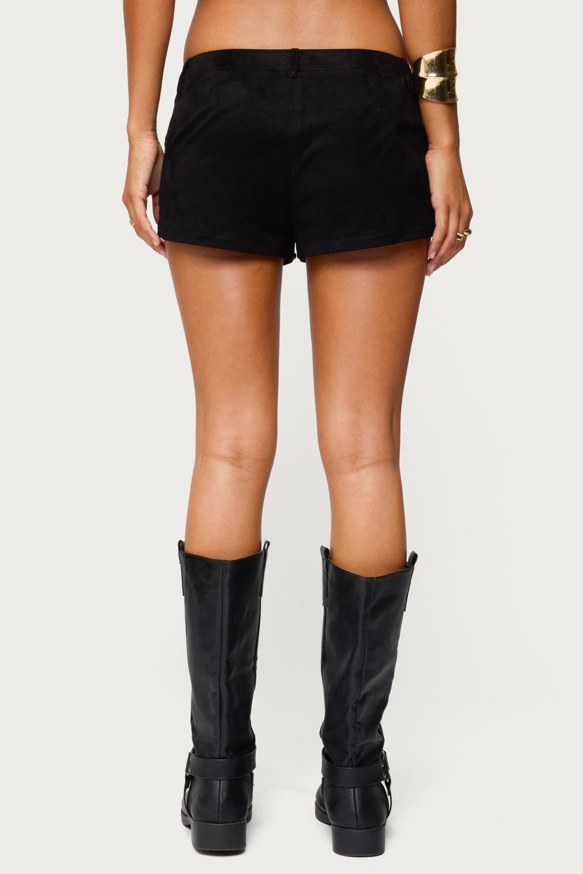 Studded Faux Suede Micro Shorts - Image 5