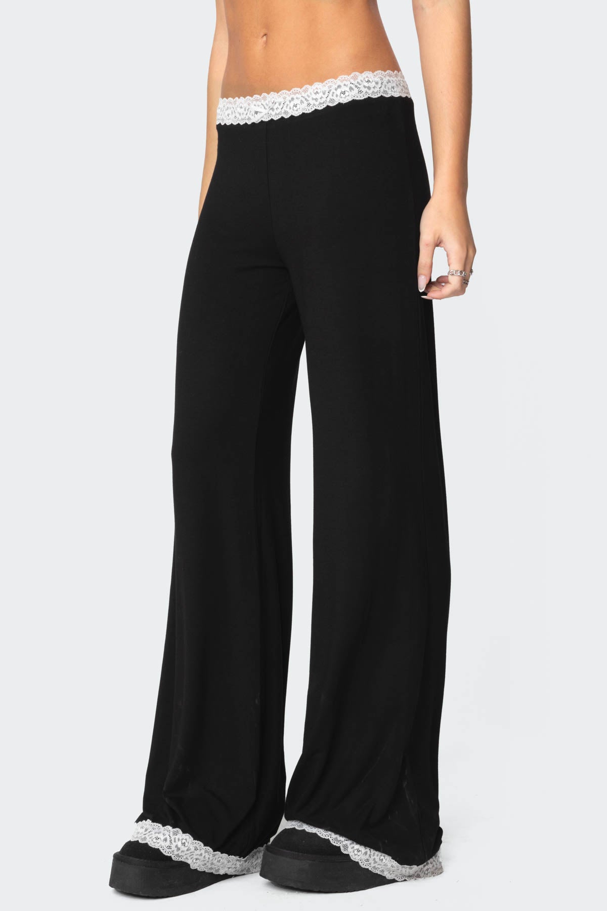 Domino Contrast Lace Trim Pants - Image 3