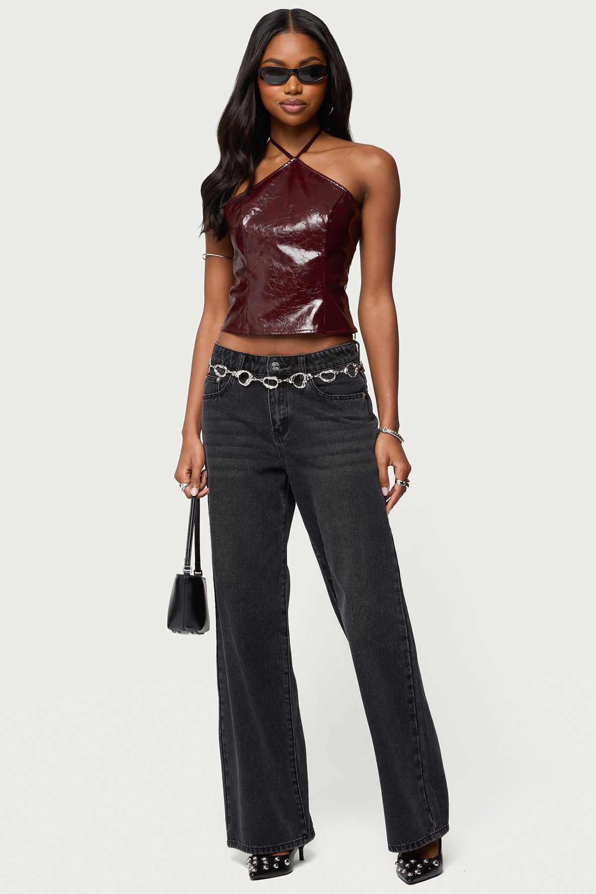 Hailie Faux Leather Halter Top - Image 3