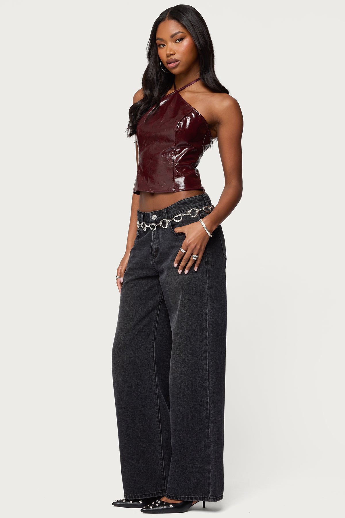 Hailie Faux Leather Halter Top - Image 5