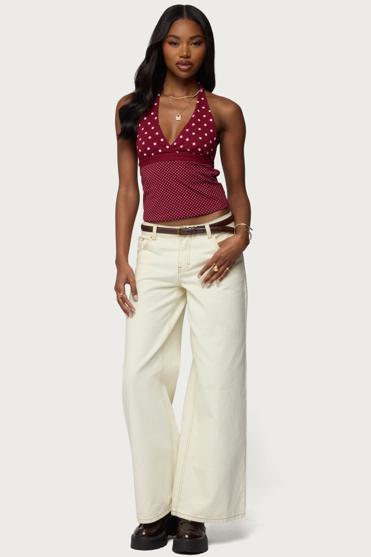 Ginny Mixed Polka Dot Halter Top - Image 6