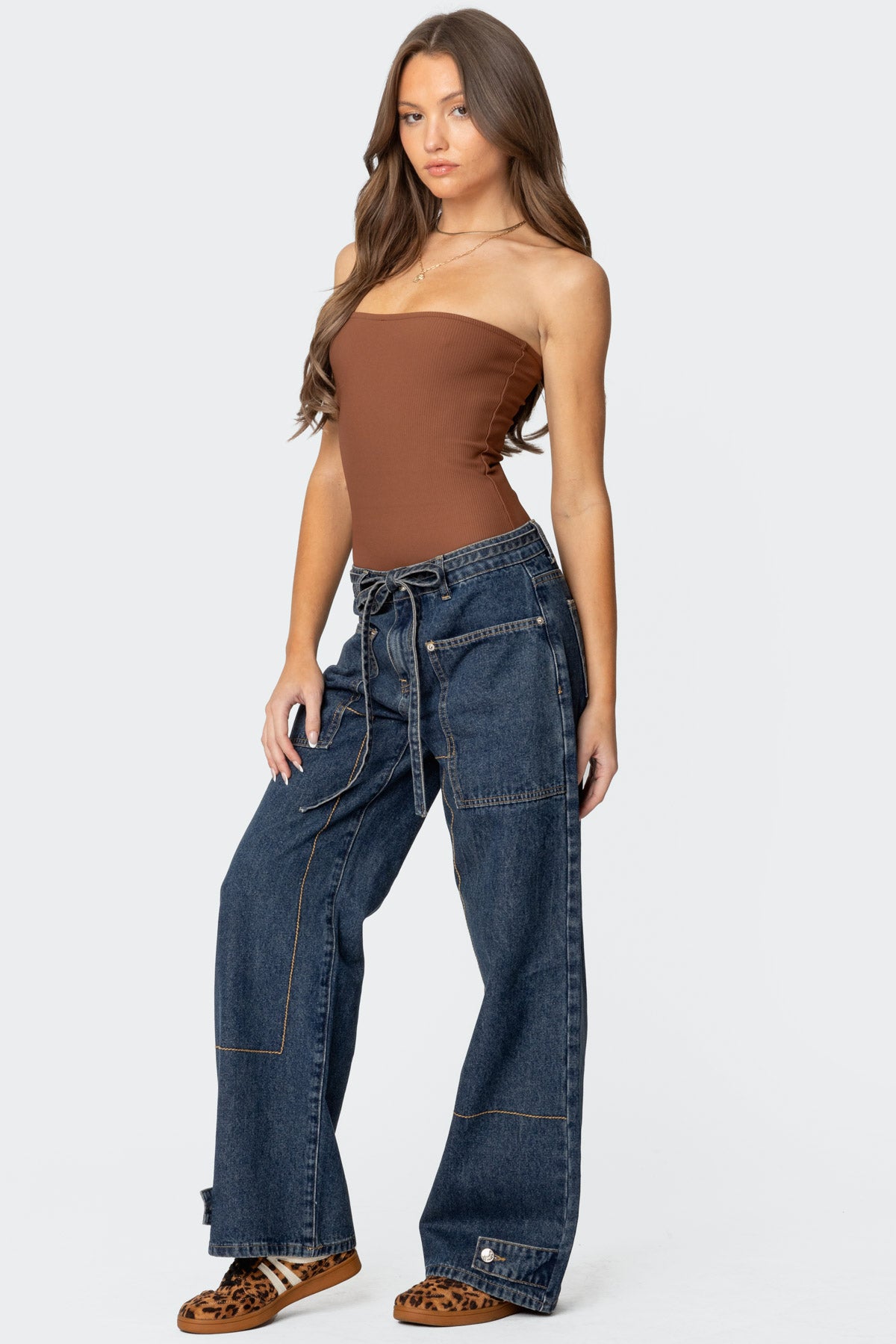 Loren Strapless Ribbed Bodysuit - Image 4
