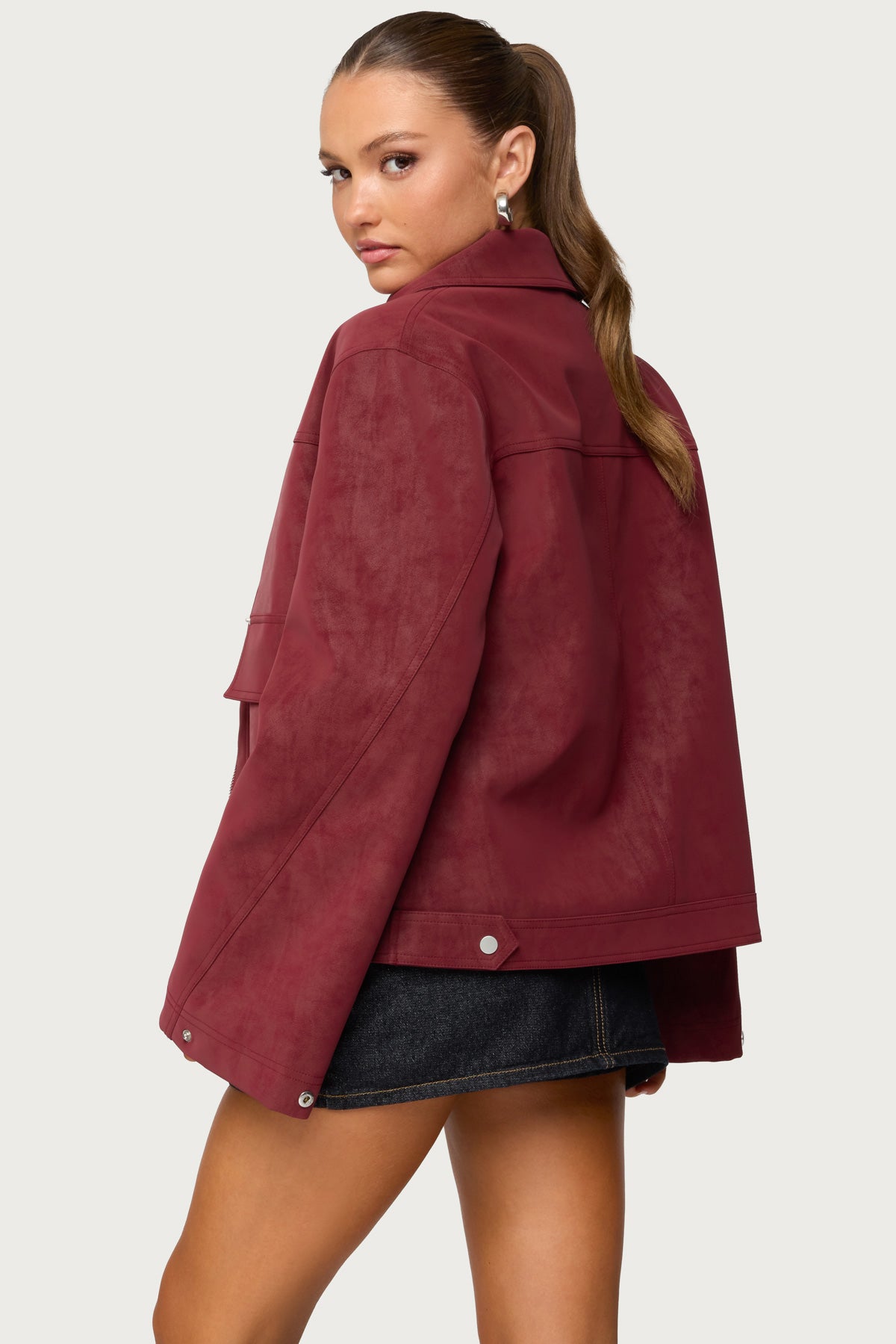 Annabelle Oversized Faux Suede Jacket - Image 4