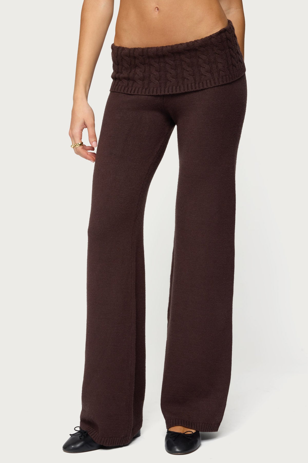 Lula Cable Knit Foldover Pants - Image 2