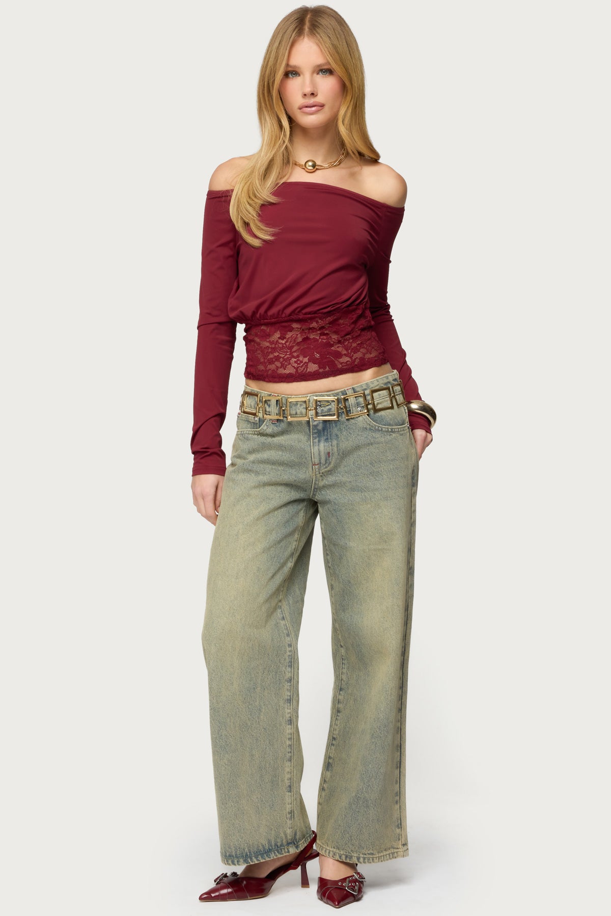 Dorona Lacey Off Shoulder Top - Image 2