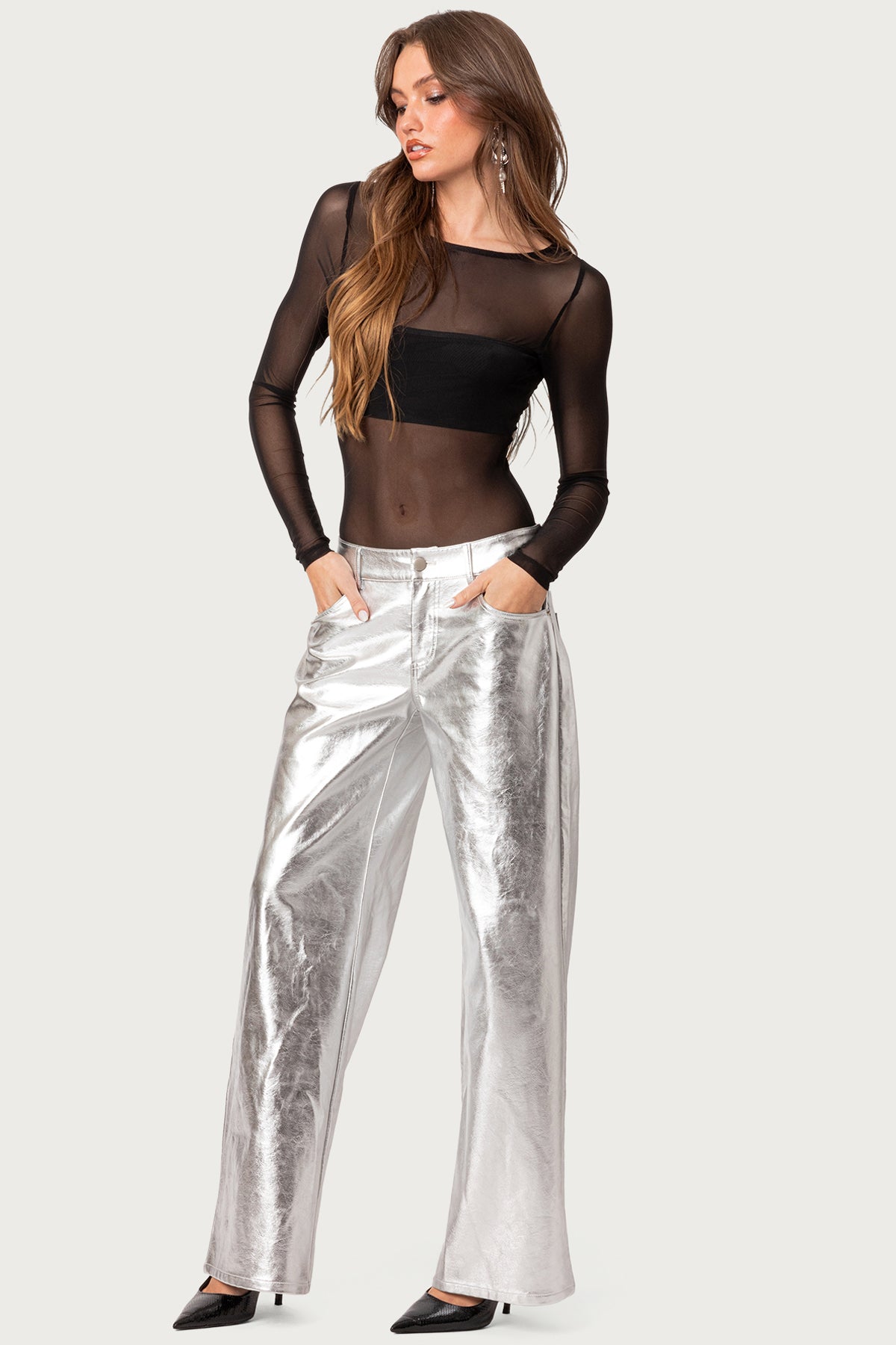 Sheer Mesh Bandeau Bodysuit - Image 5
