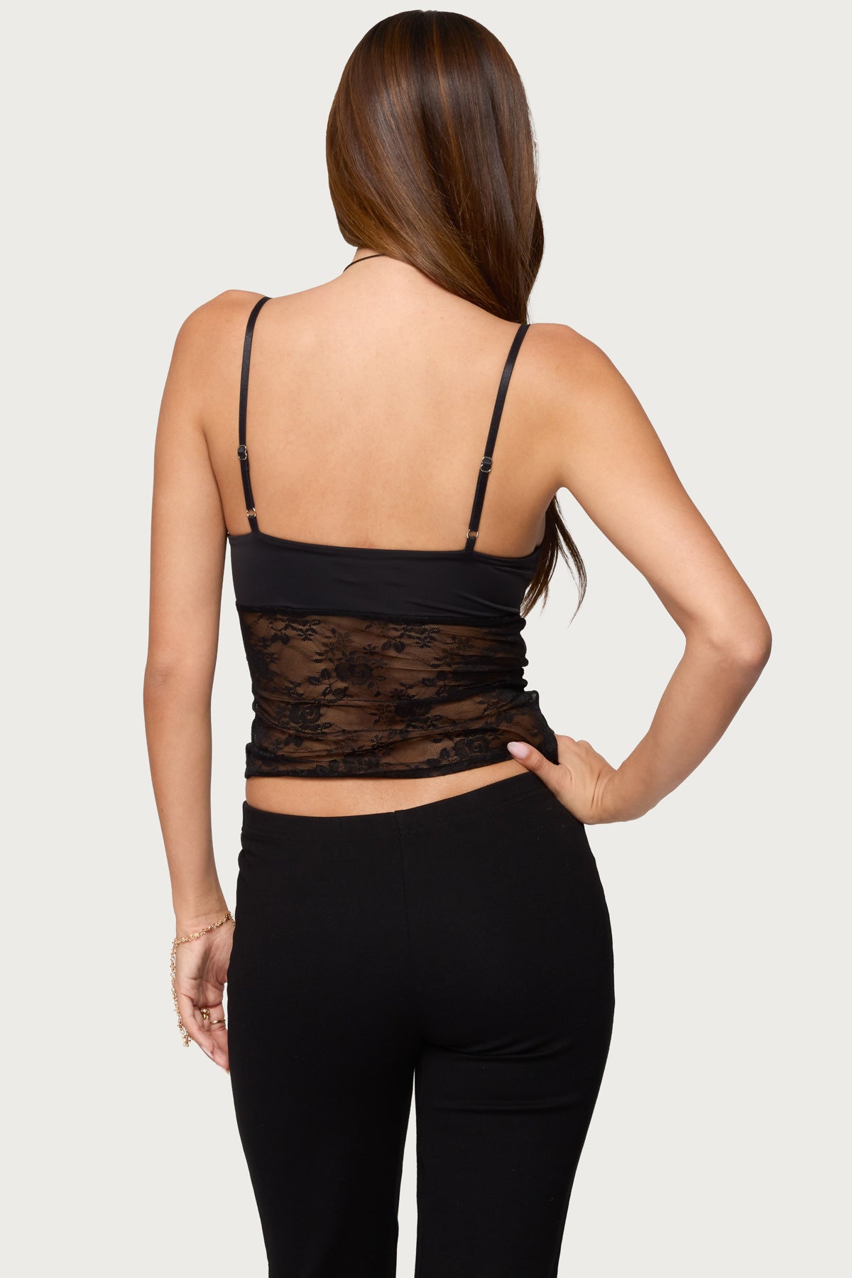 Damarie Cutout Ruched Sheer Lace Top - Image 4