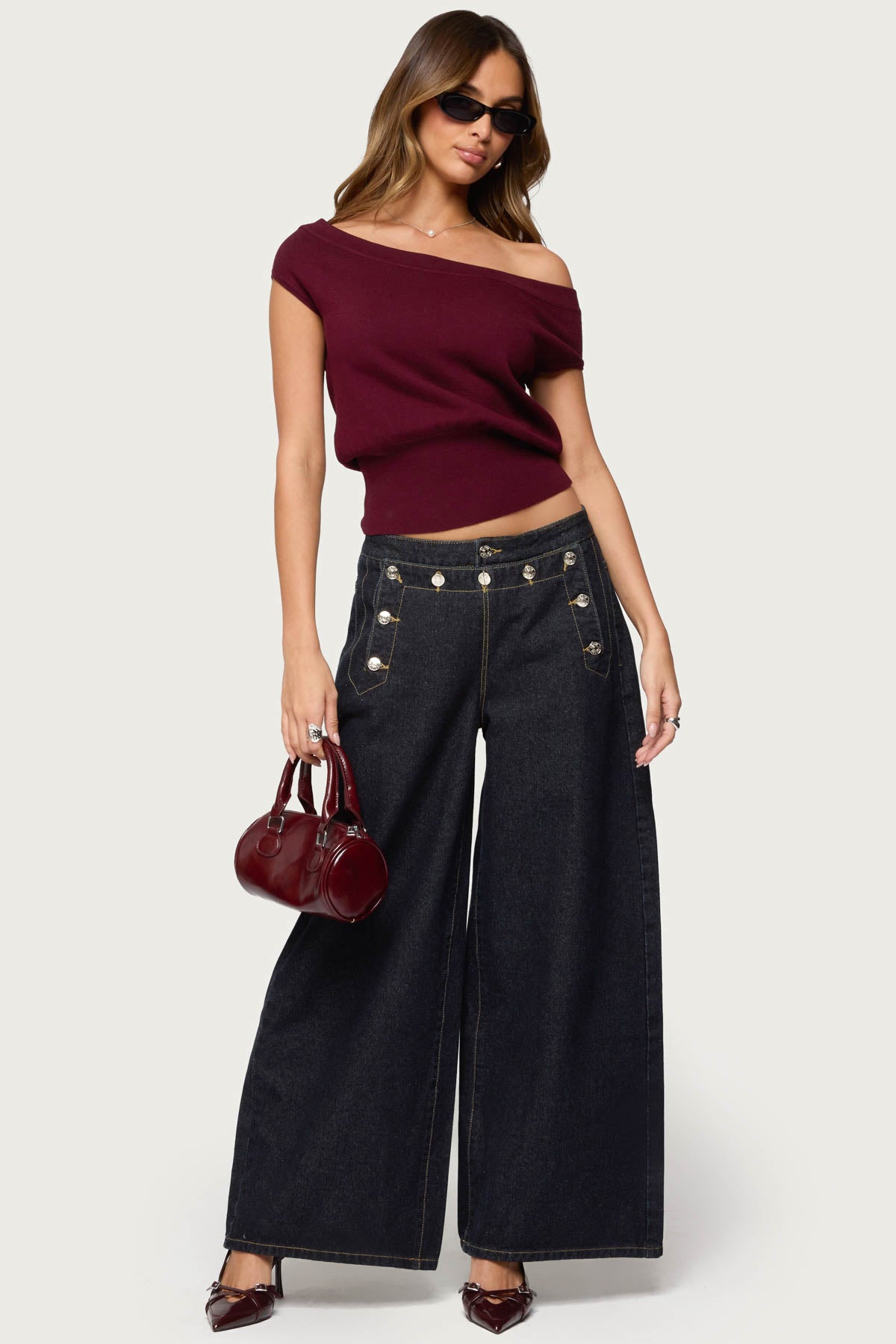 Michaela Off Shoulder Knit Top - Image 2