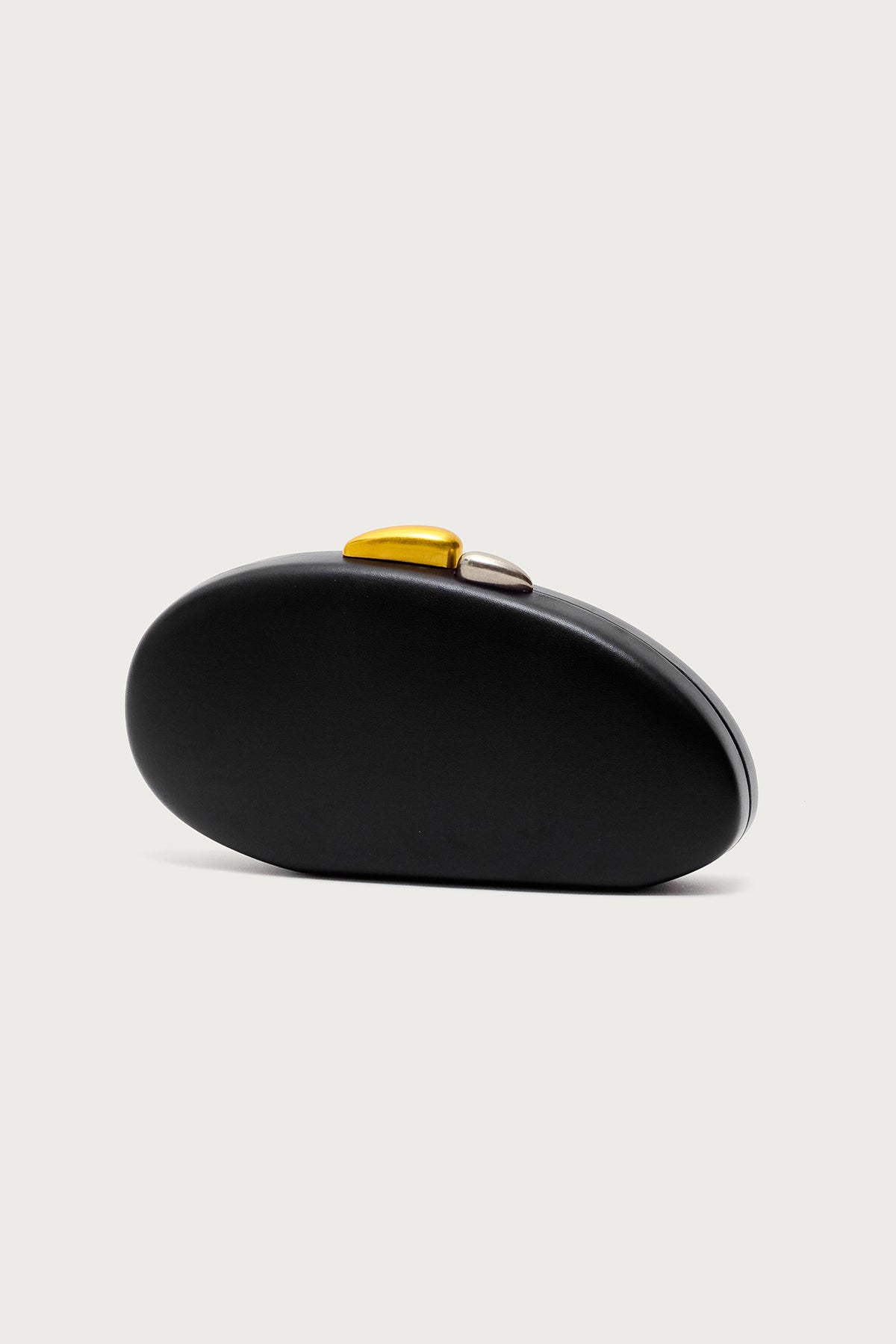 Abstract Oval Mixed Metal Clutch Bag - Image 2