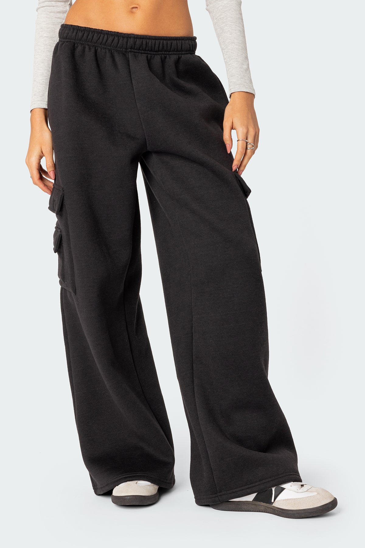 Wide Leg Cargo Sweatpants - Image 2