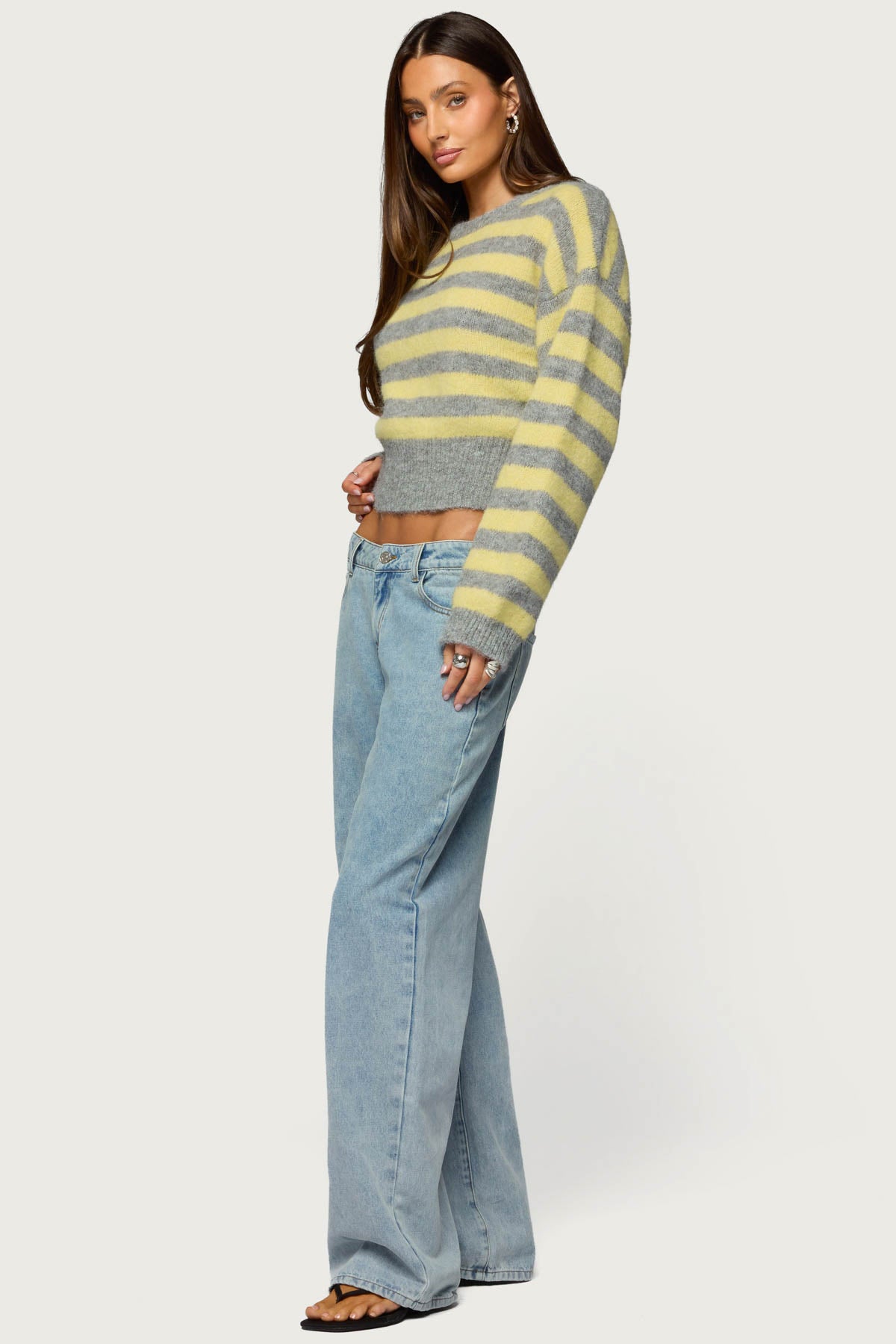 Penelope Fuzzy Striped Sweater - Image 5