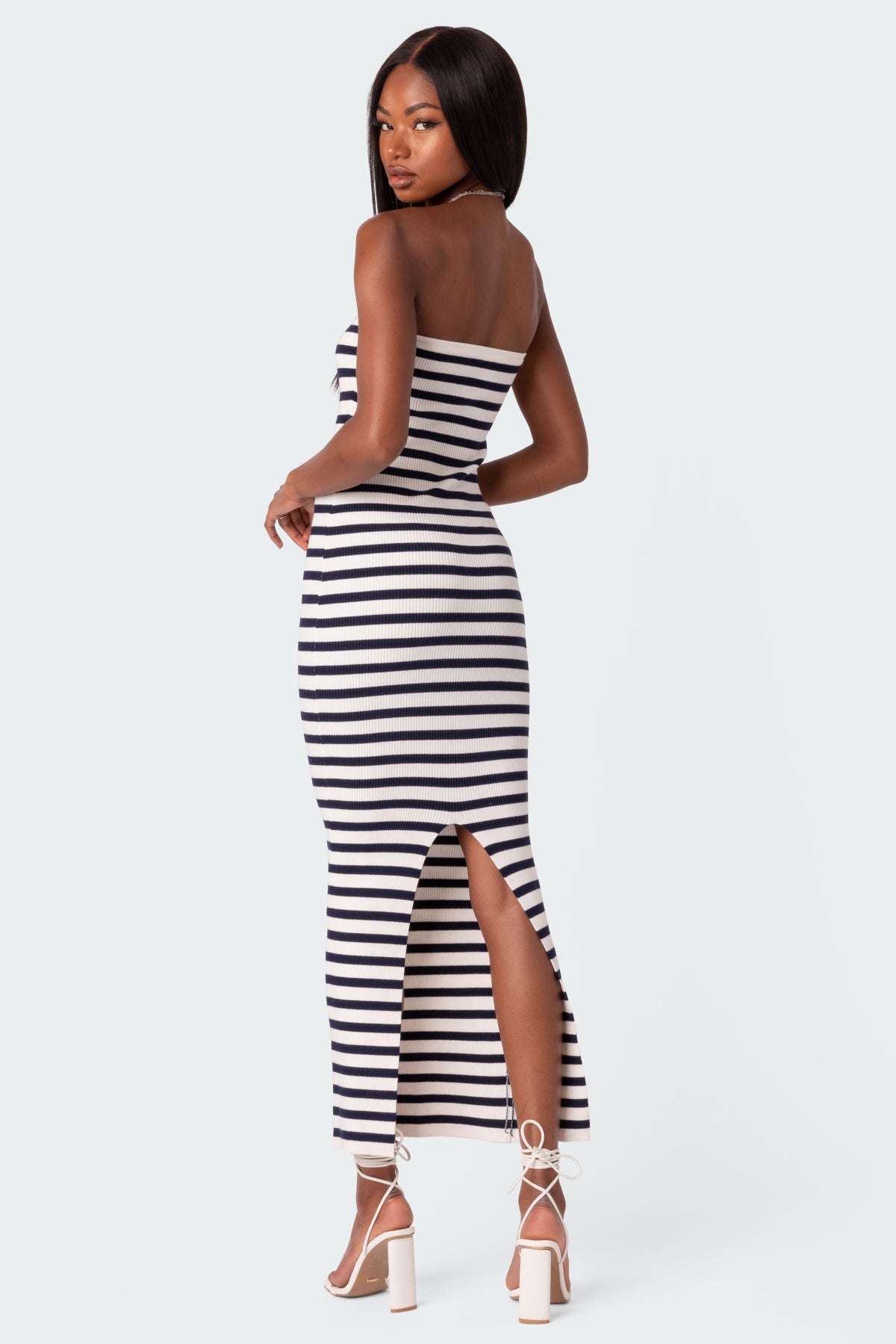 Knit Back Slitted Maxi Dress - Image 4