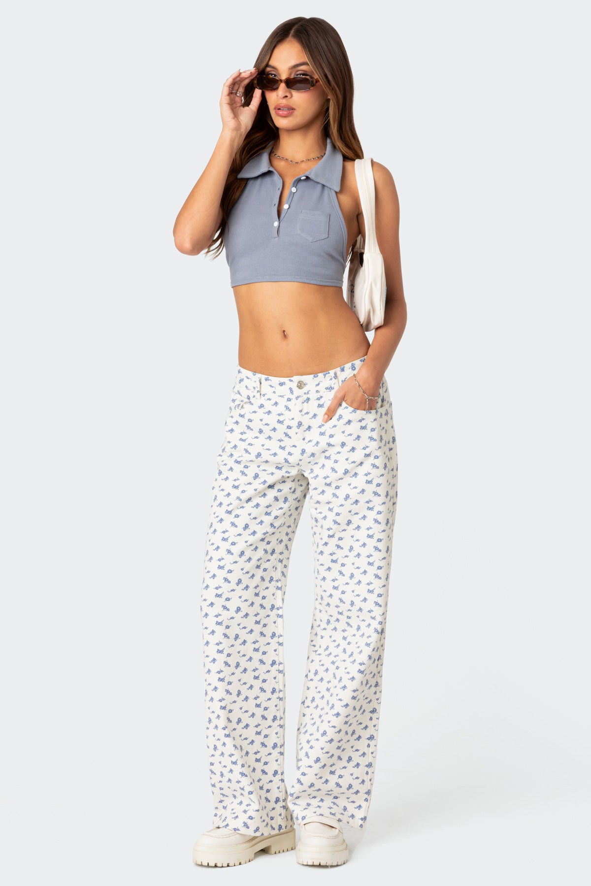 Open Back Collared Crop Top - Image 5