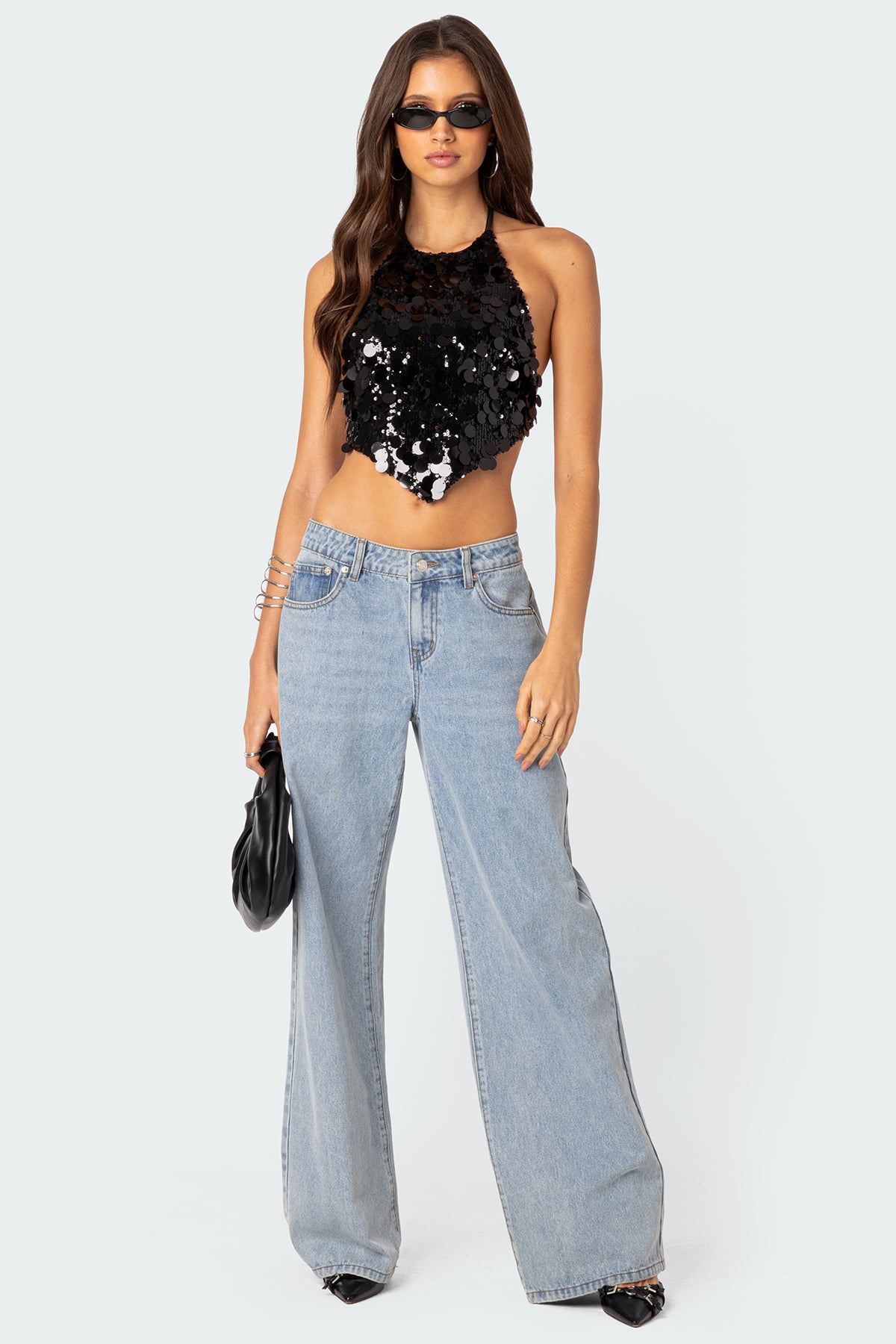 Caelia Sequin Open Back Top - Image 2
