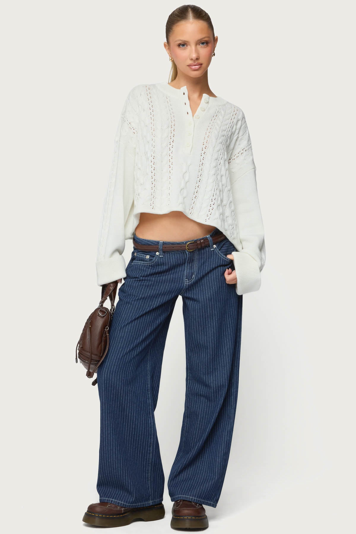 Marianna Button Cable Knit Sweater - Image 2