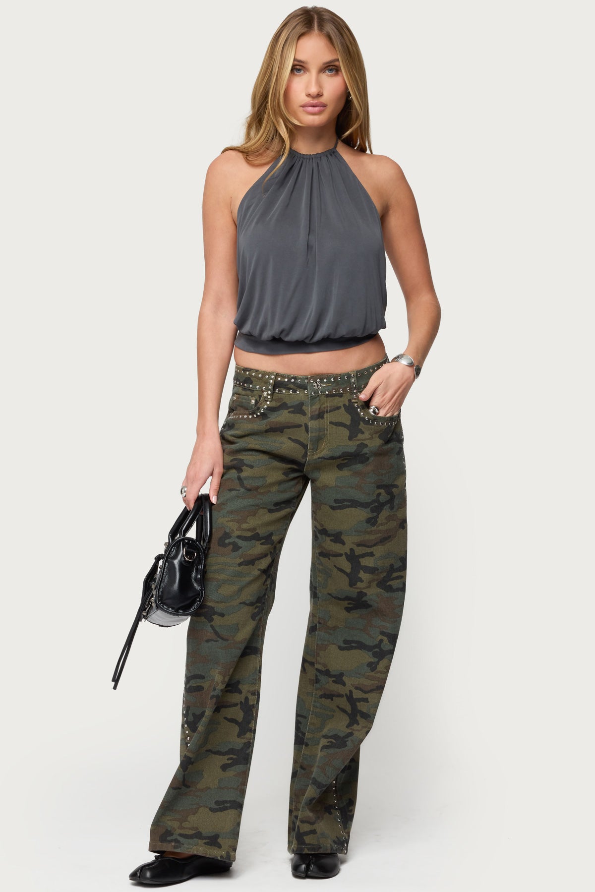 Kammy Draped Backless Halter Top - Image 2