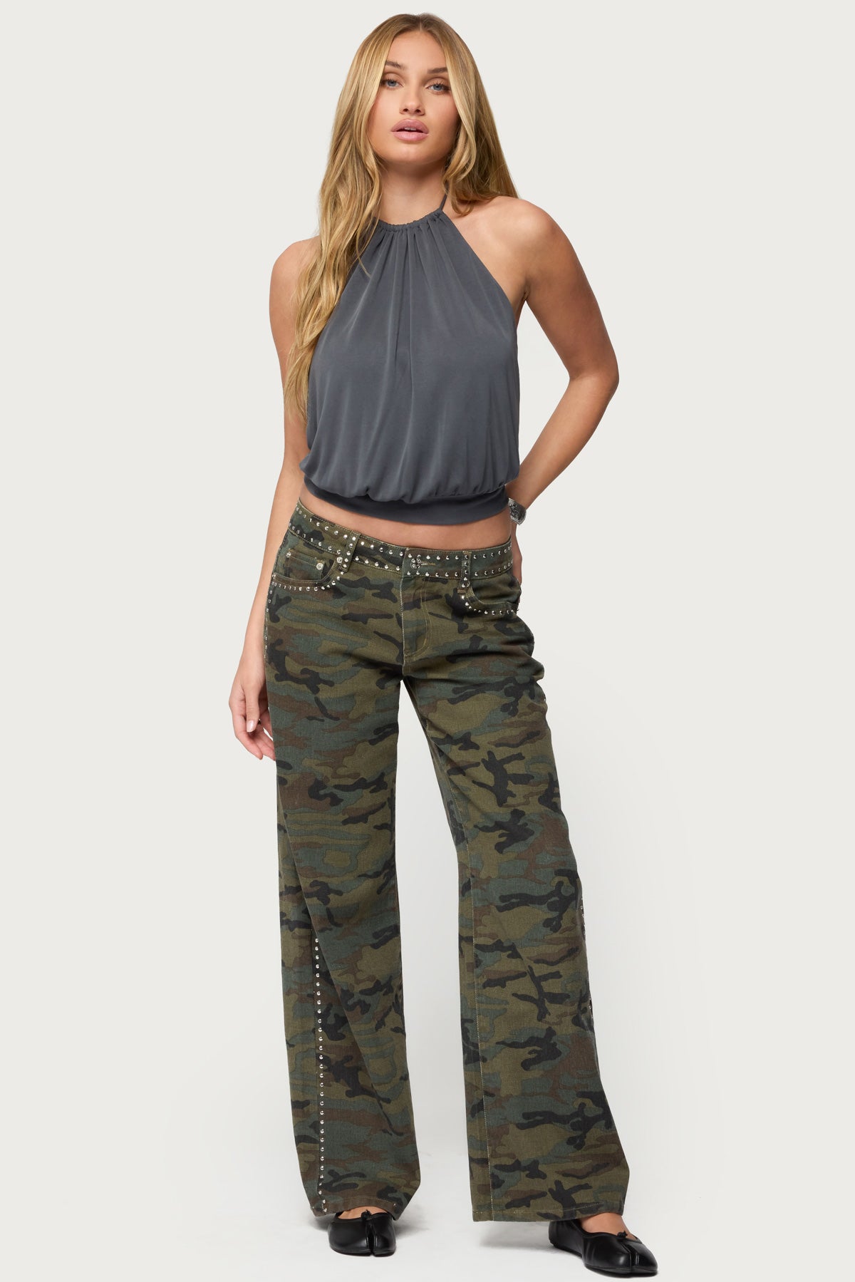 Kammy Draped Backless Halter Top - Image 5