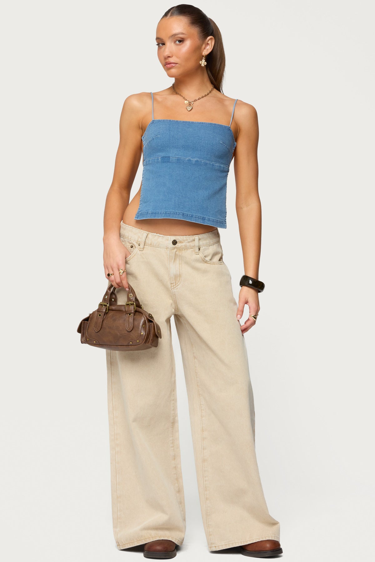 Conley Backless Denim Top - Image 2
