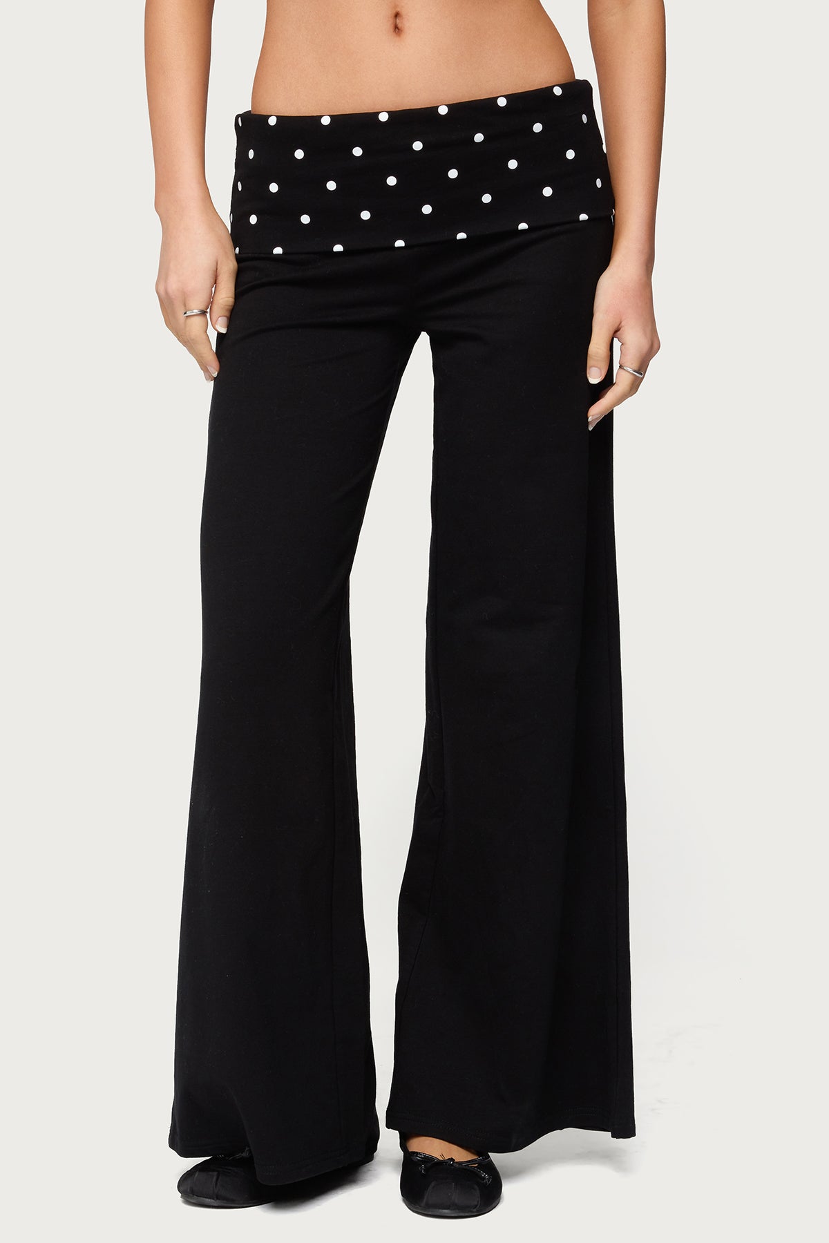 Petite Reeva Polka Dot Foldover Pants - Image 2