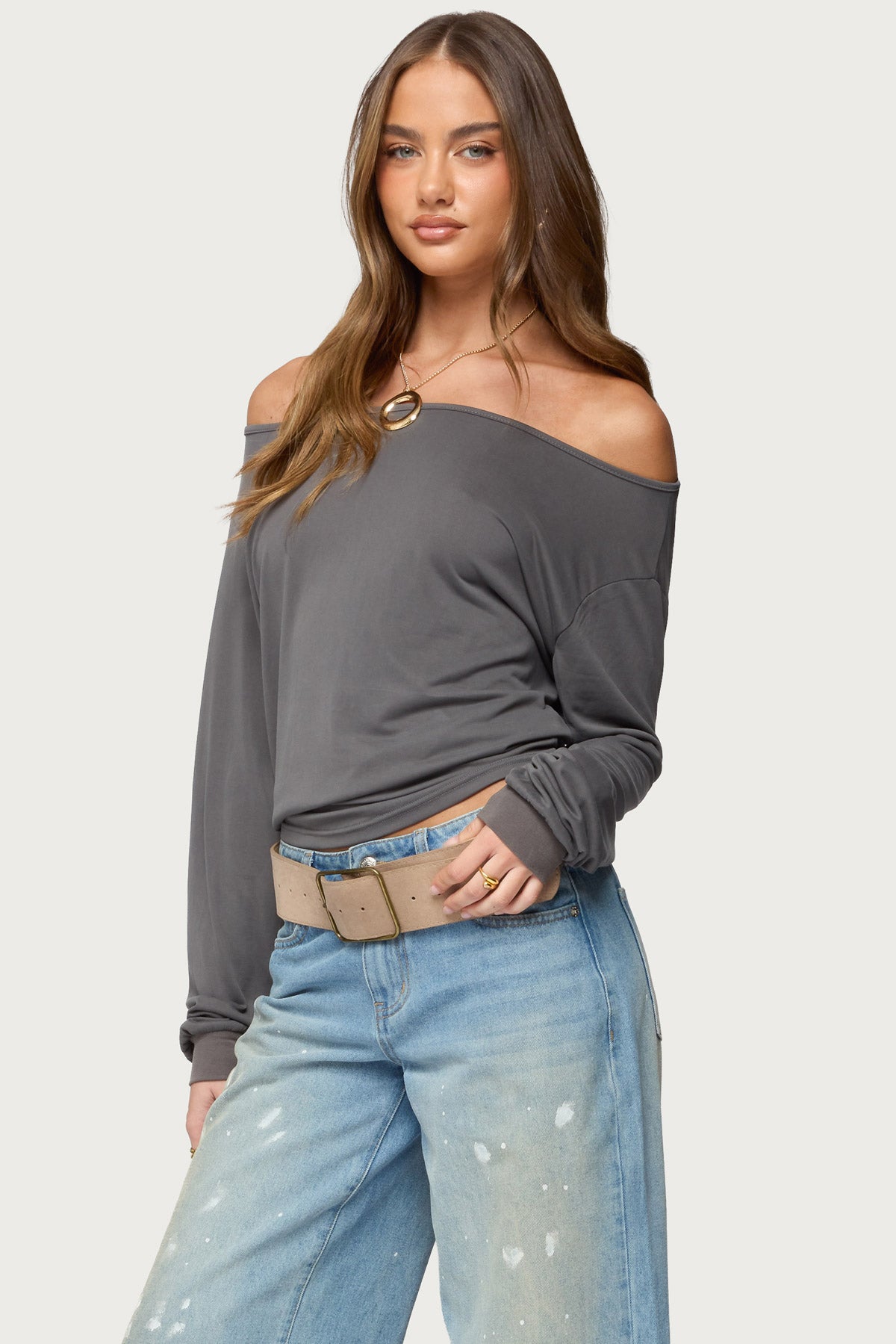 Nannie Off Shoulder Oversized Top - Image 3