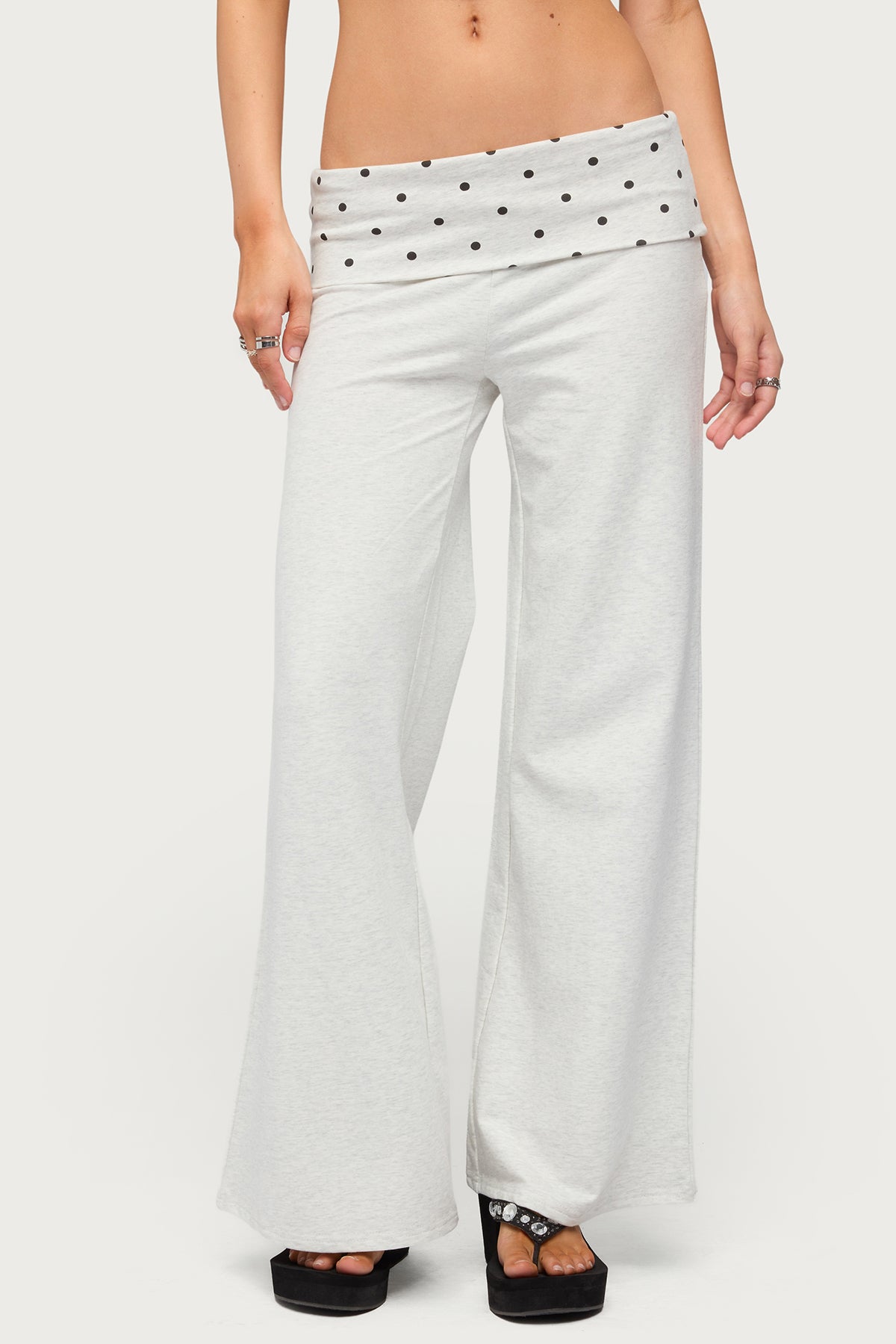 Petite Reeva Polka Dot Foldover Pants - Image 2