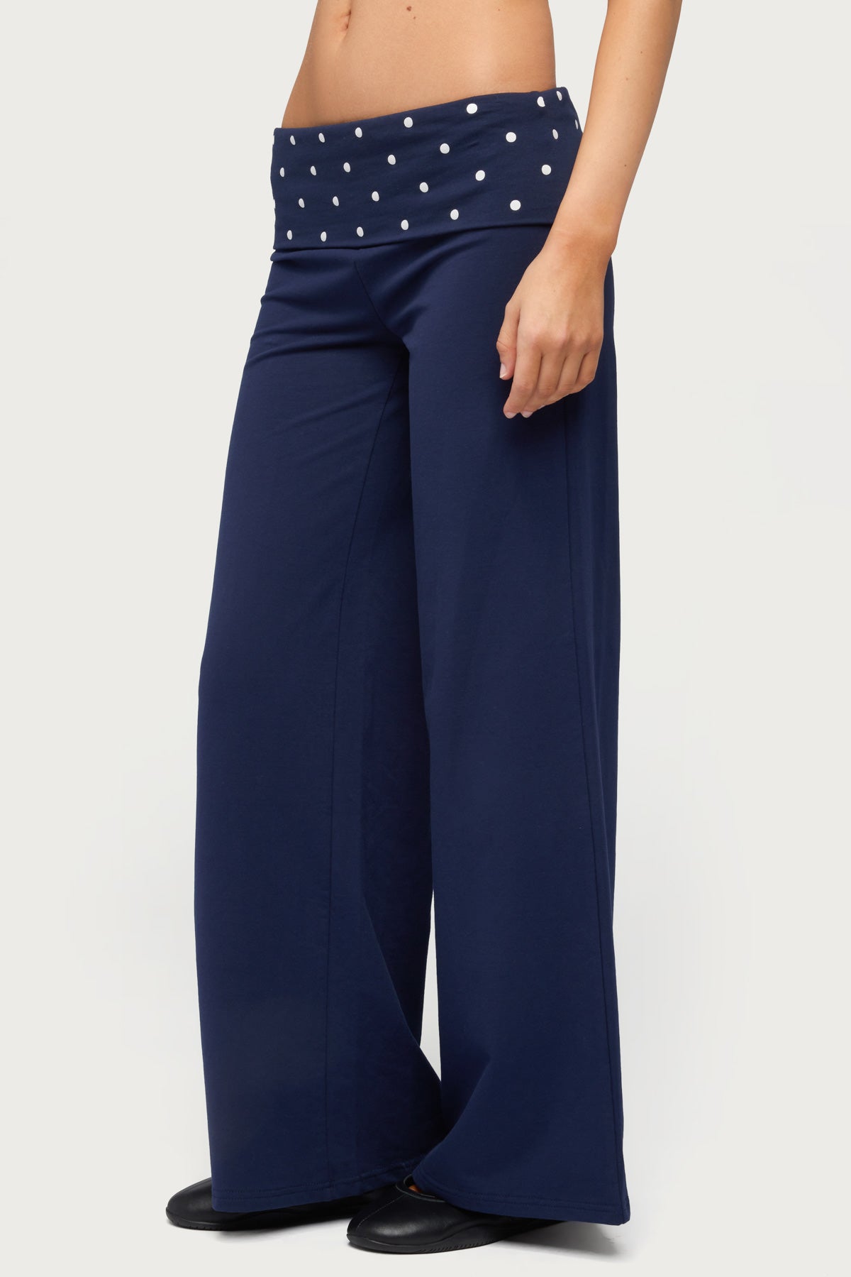 Petite Reeva Polka Dot Foldover Pants - Image 4