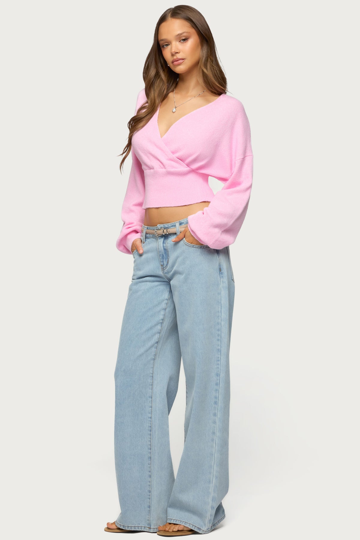 Lillia V Neck Wrap Sweater - Image 4