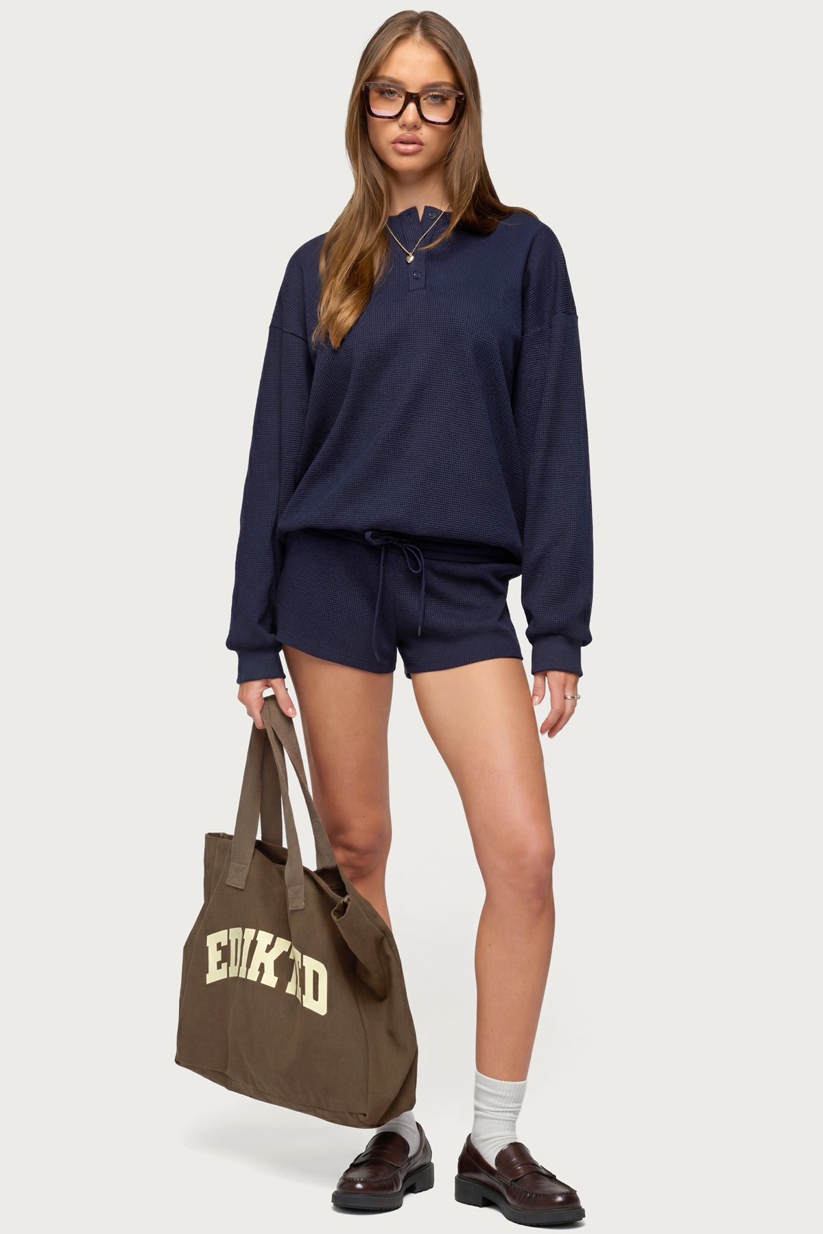 Baila Waffle Henley Top - Image 2