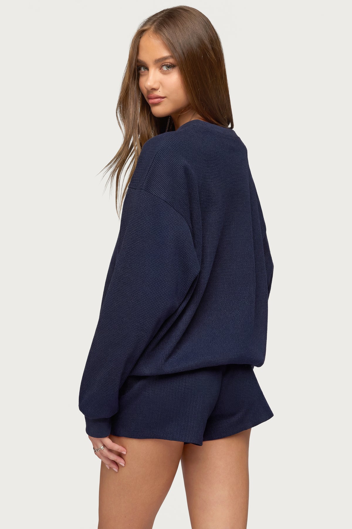 Baila Waffle Henley Top - Image 5