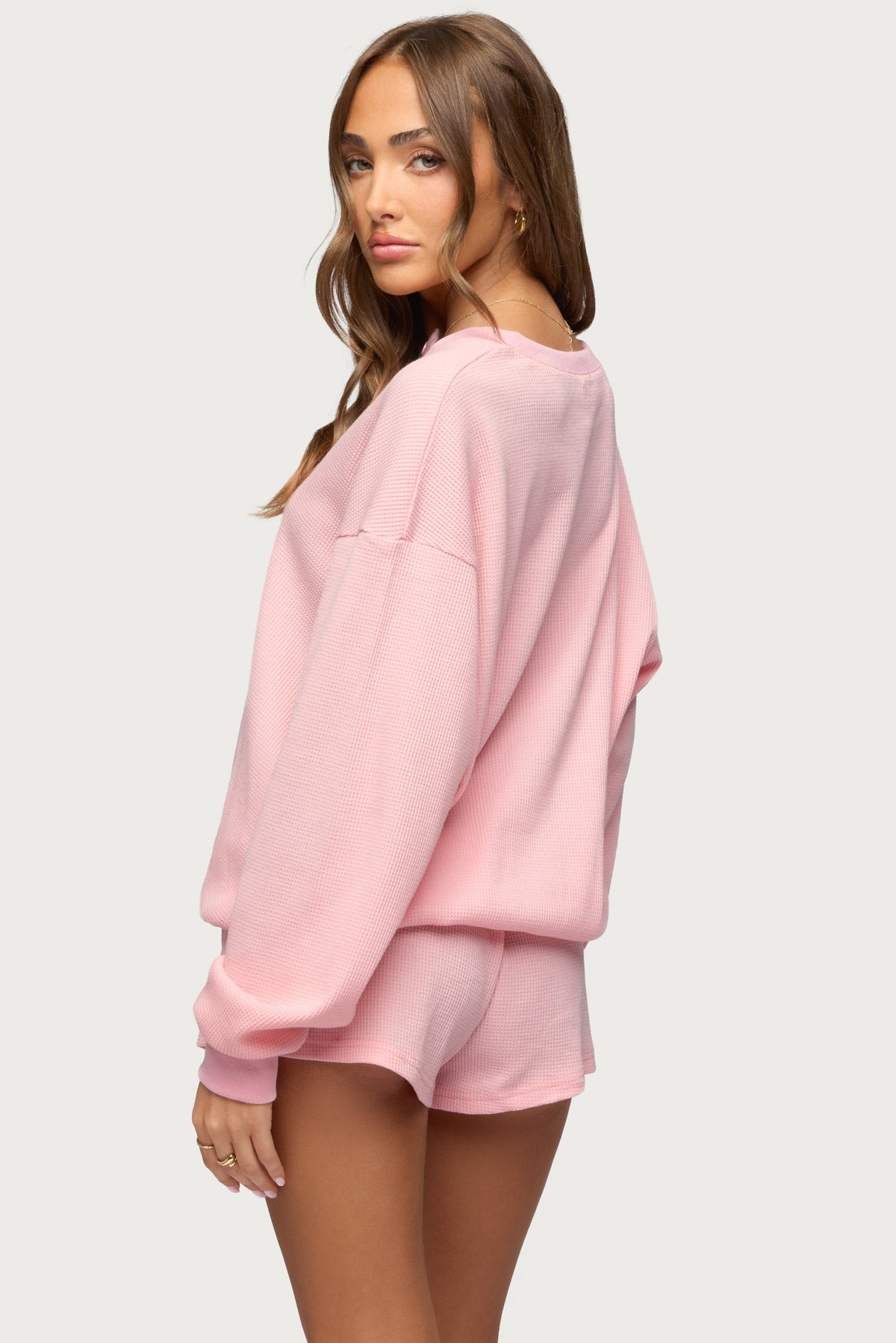 Baila Waffle Henley Top - Image 4