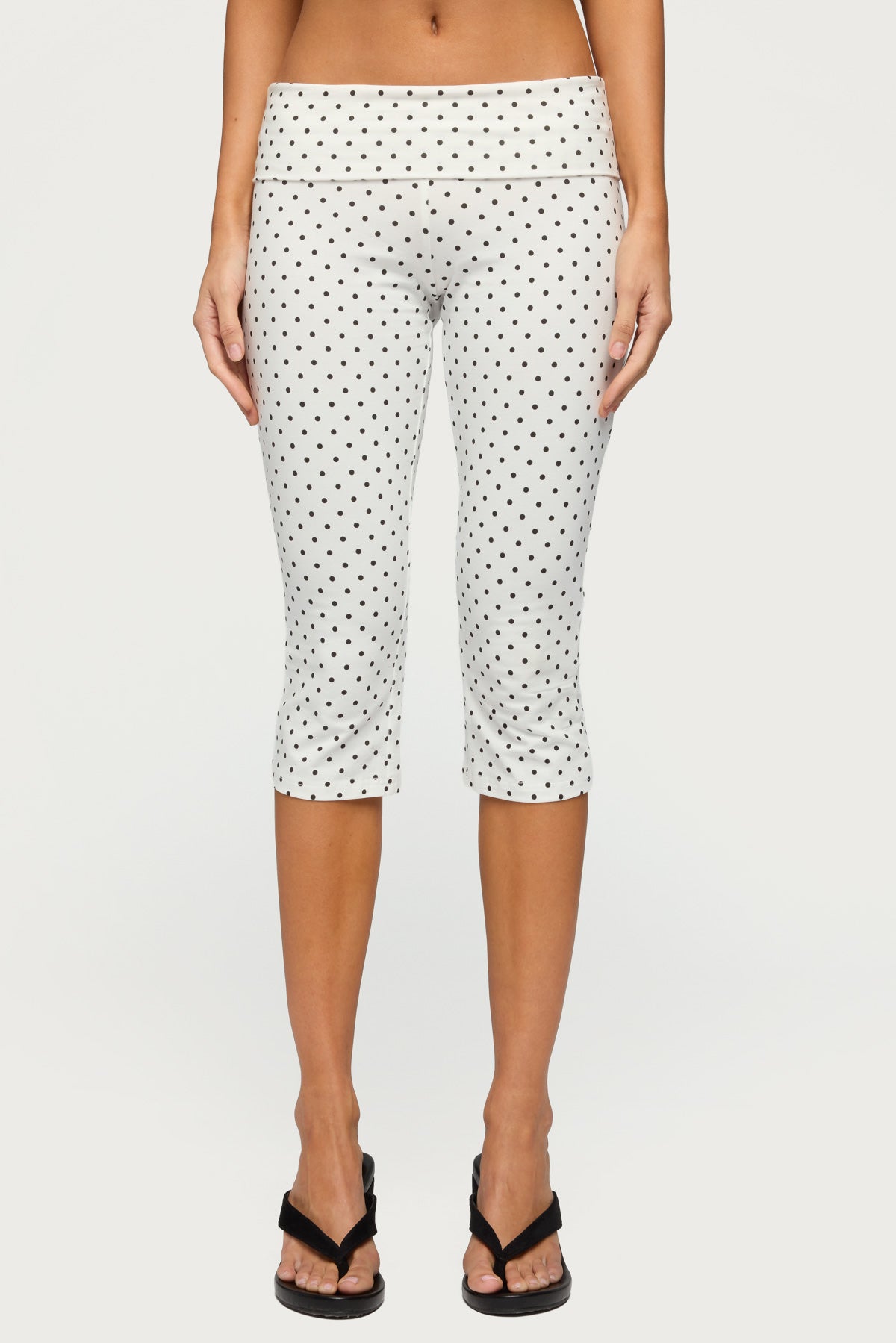Eloisa Polka Dot Foldover Capri Pants - Image 2