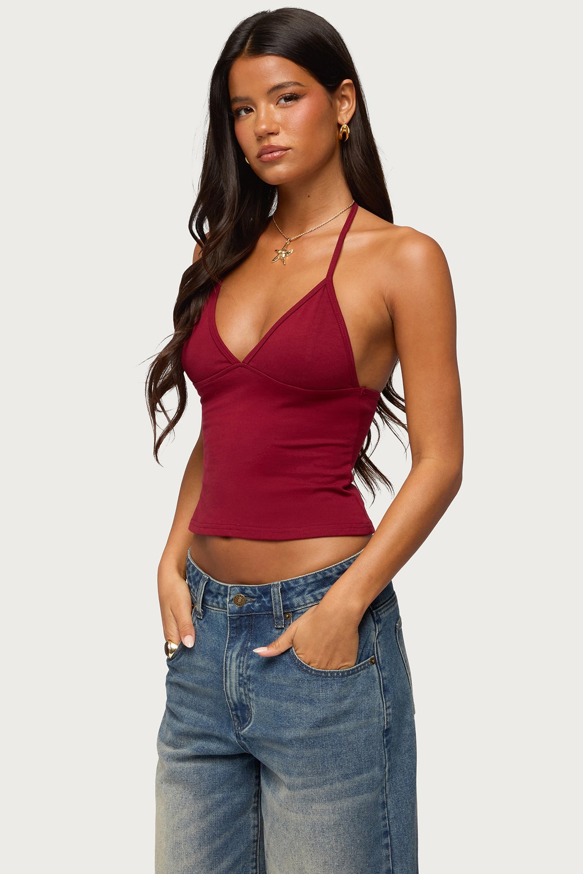Noriah V Neck Halter Top - Image 3
