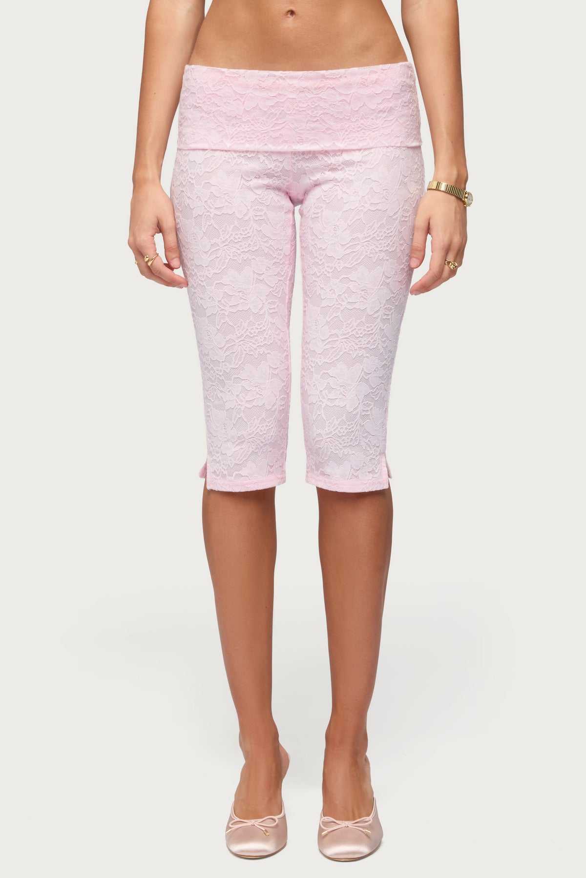 Talisa Foldover Lace Capri Leggings - Image 2