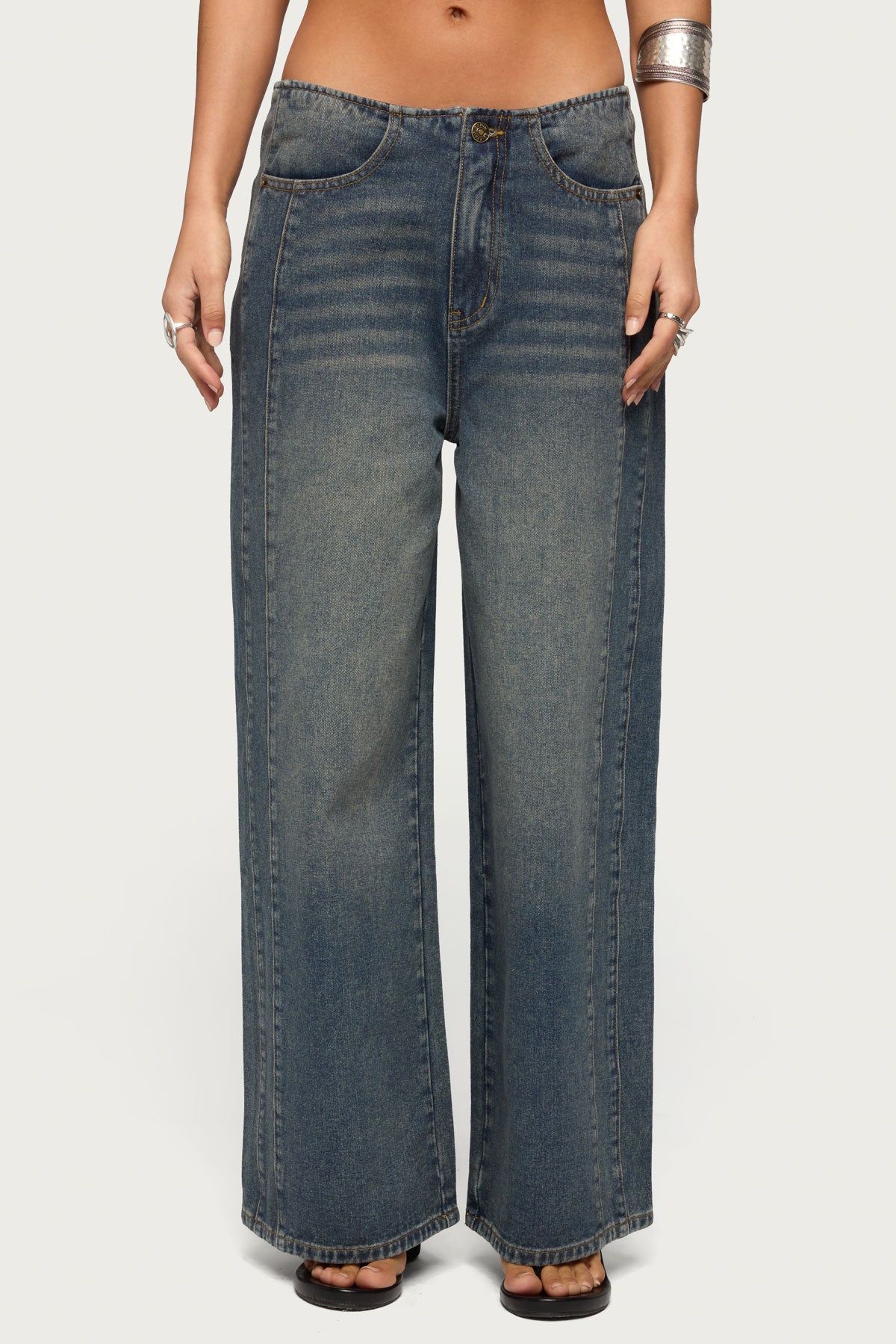 Elia No Waistband Low Rise Baggy Jeans - Image 2