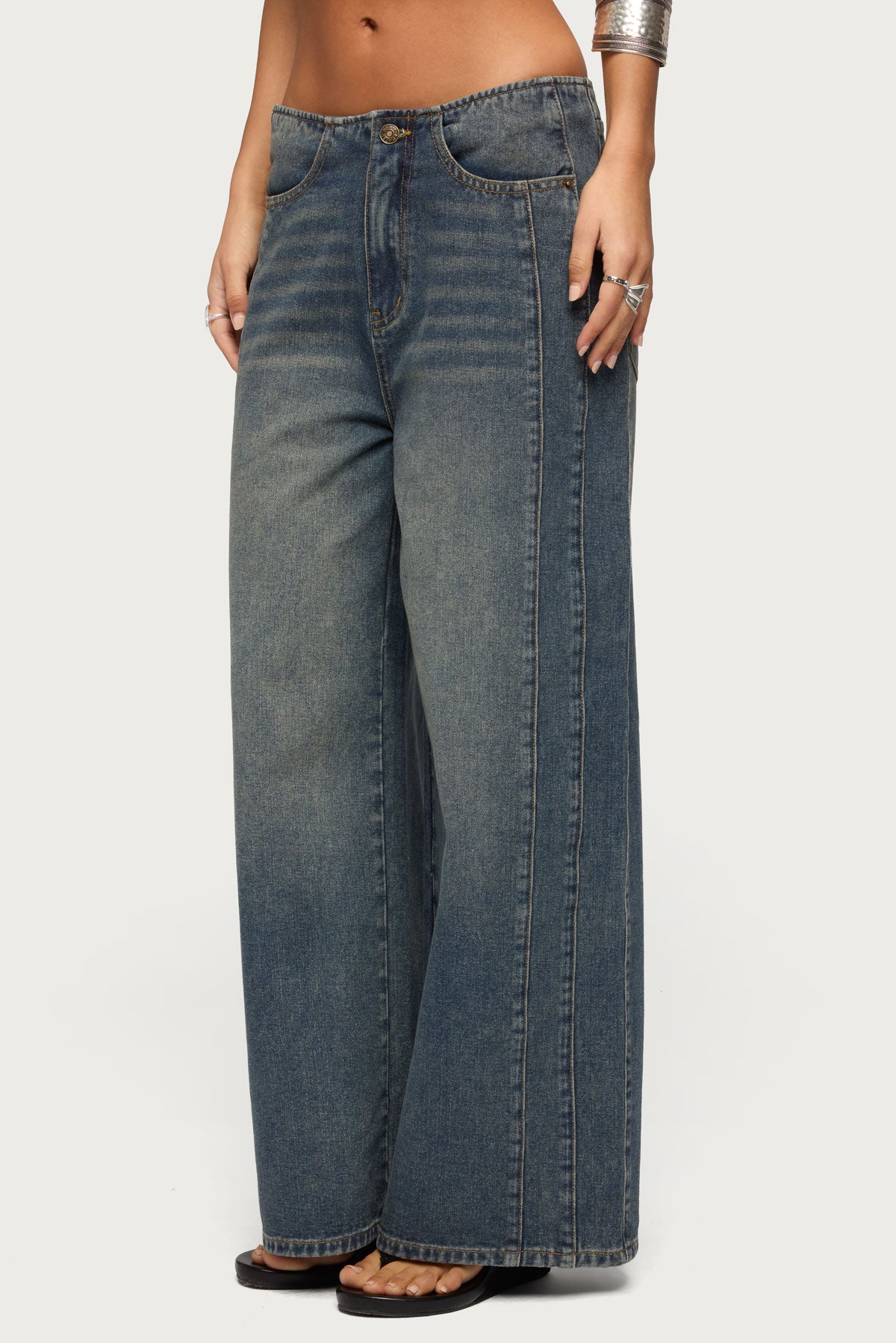 Elia No Waistband Low Rise Baggy Jeans - Image 3