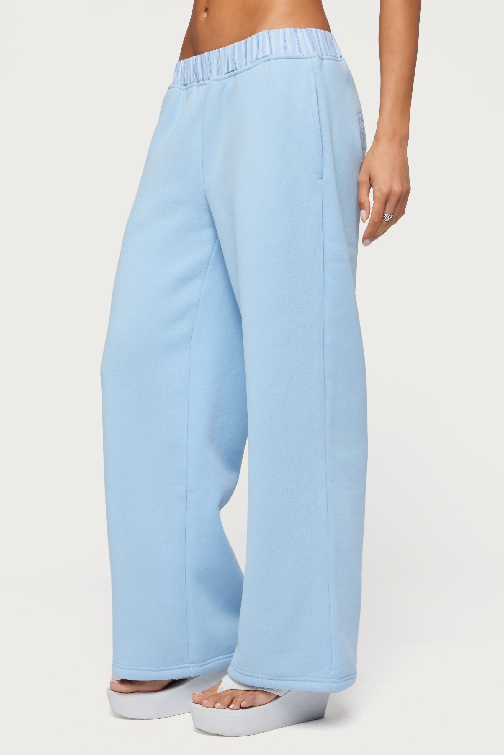 Edikted Core Stripey Wide Leg Sweatpants - Image 4