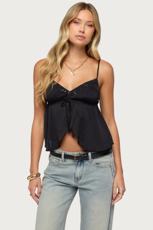Liby Spilt Front Babydoll Top