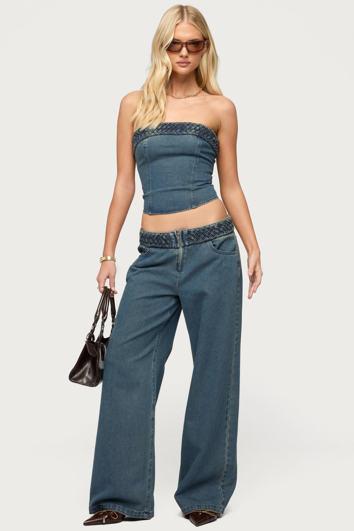Braidey Strapless Denim Top - Image 2